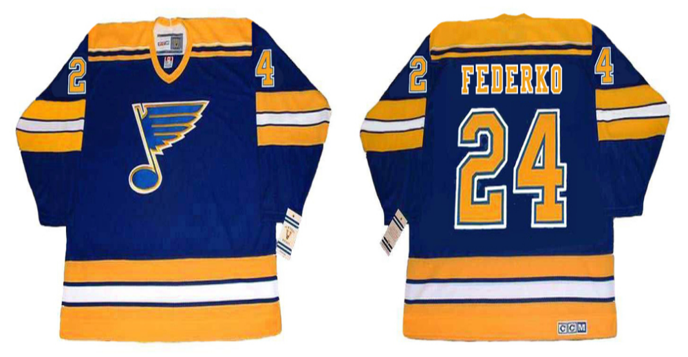 2019 Men St.Louis Blues #24 Federko blue CCM NHL jerseys